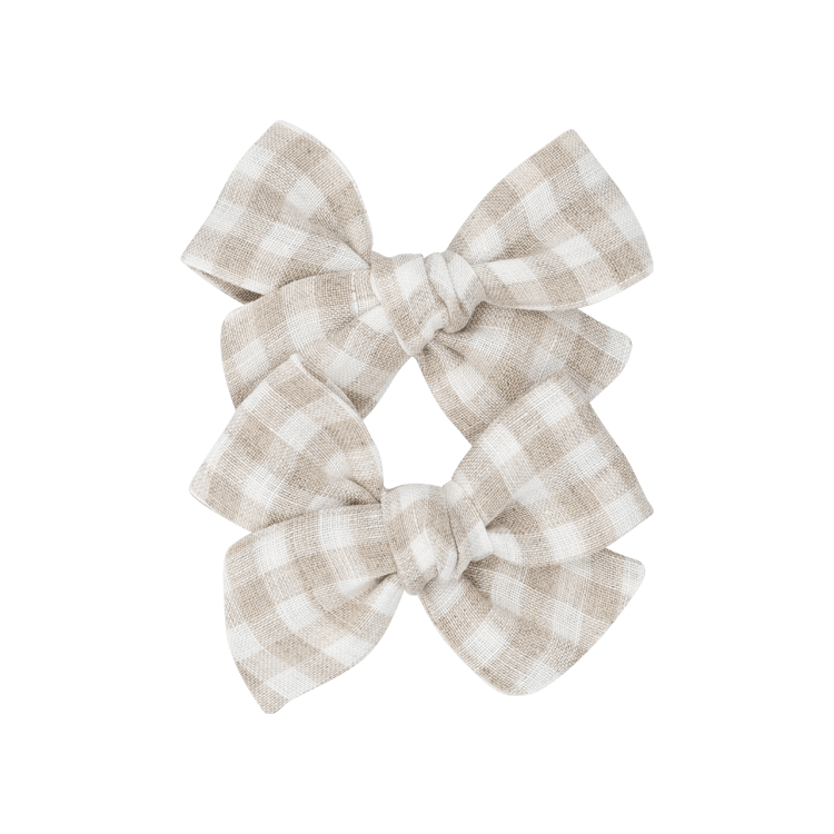 Gingham Grey - Petit Pinwheel Bow