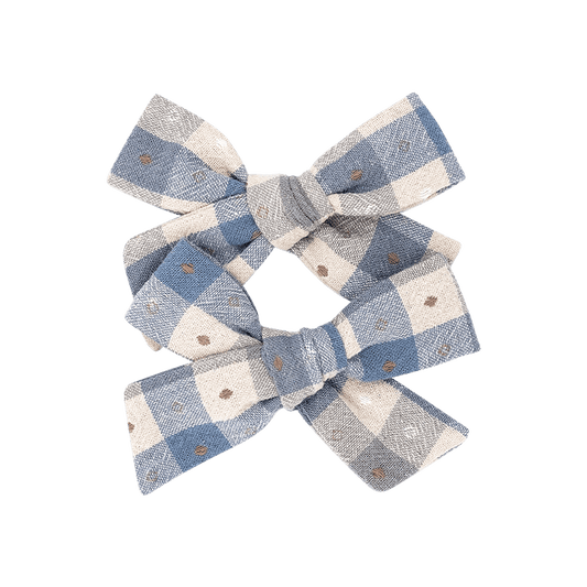 Haybow Checkered Blue Petit Frankie Bow
