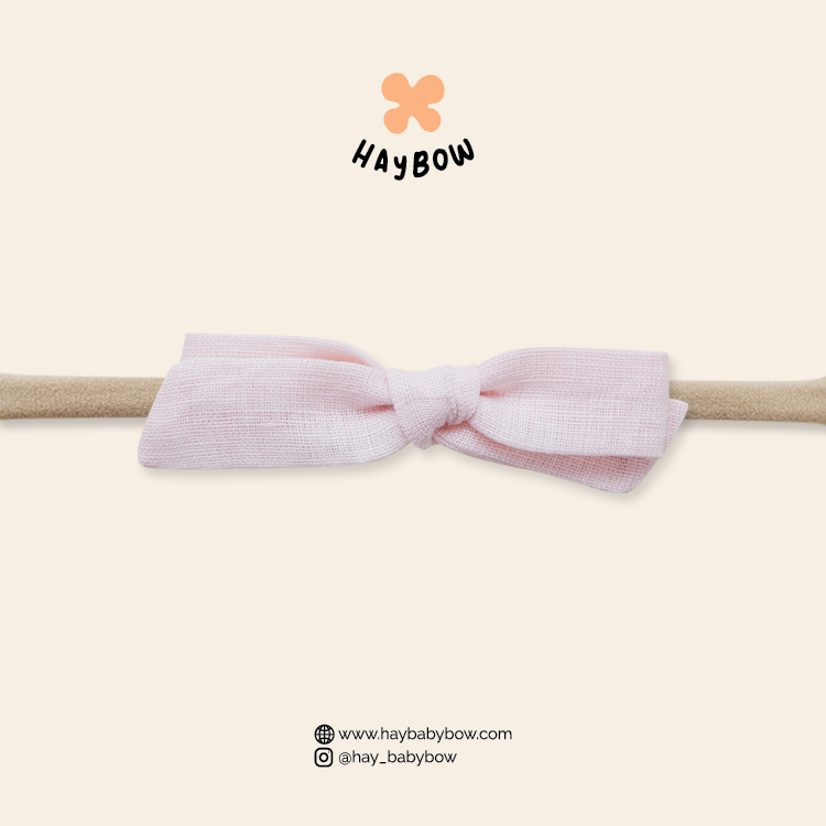 Baby Pink – Classic Knot Bow – Nylon Headband