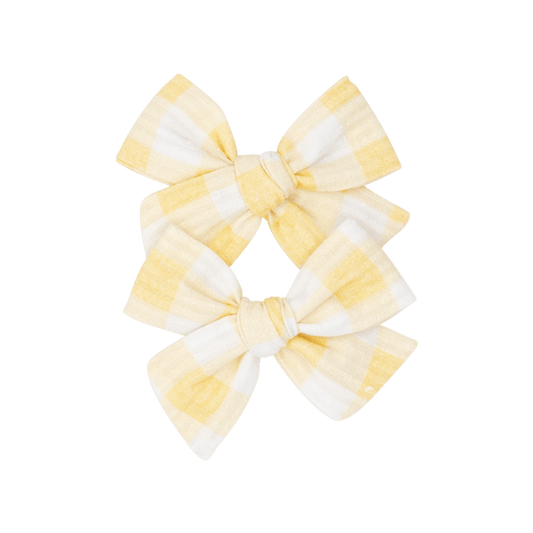 Gingham Corn – Petit Pinwheel Bow