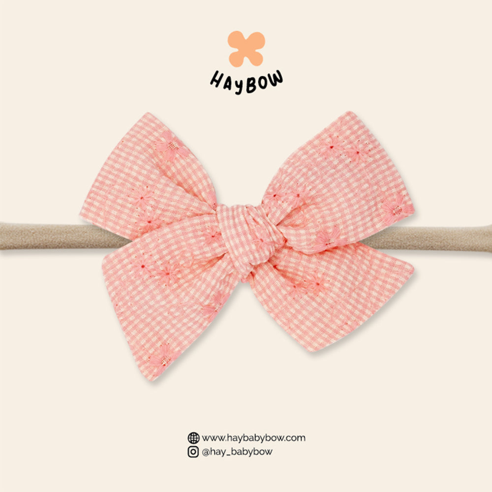 Textured Pink Poppy – Large Pinwheel Bow