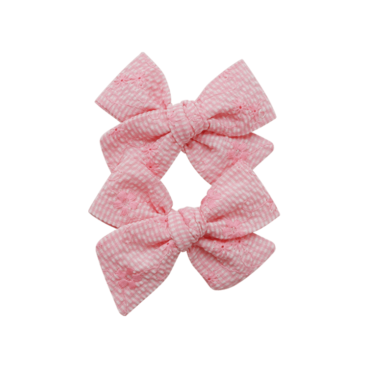 Textured Pink Poppy – Petit Pinwheel Bow