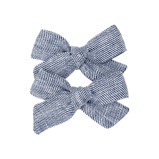 Linen Denim – Petit Frankie Bow